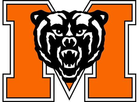 Mercer University Athletics logo - Block M with a Bear head